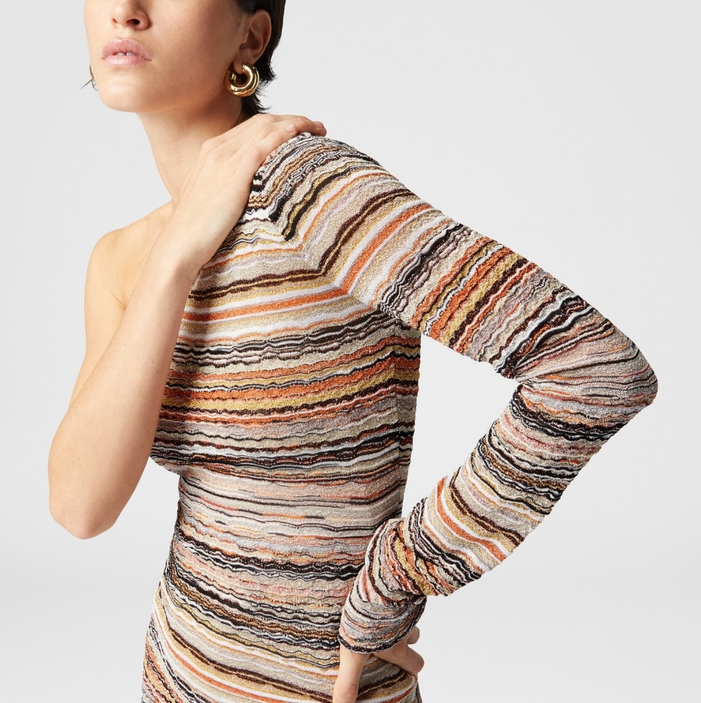 Missoni Multicolor One-shoulder Striped Mini Dress - Picture 2 of 11